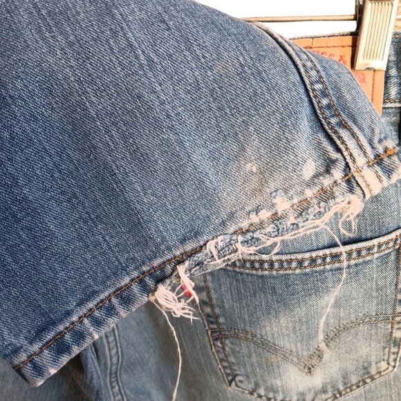 36x30 Levis 505 Regular Fit Blue Denim Jeans Distressed Paint Splatter Y2K - Picture 9 of 10